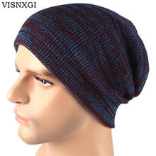 VISNXGI Warm Knitted Hat Women Winter Hat For Women Skullies Beanies Balaclava Warm Winter Cap Men Striped Beanie Hat Wholesale 2024 - buy cheap