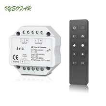 Ac triac-controlador de intensidade de luz led, 220v 230v 110v, controle remoto com botão sem fio e controle remoto de 2.4g para lâmpadas led de cor única 2024 - compre barato