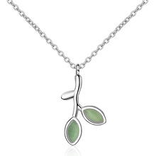 Utimtree Trendy Opal Stone Leaf Chokers Necklaces Sterling Silver 925 Jewelry Charm Pendant Necklace for Women Christmas Gifts 2024 - buy cheap