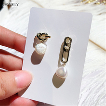 2019 New Asymmetry Sterling Stud Earrings Fashion Natural Irregular Freshwater Pearl Earring Women Oorbellen Femme 2024 - buy cheap