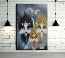 Top Artist Hand-painted High Quality Modern Cats Oil Painting On Canvas Funny Animal Cat Oil Painting For Wall Decoration 2024 - buy cheap