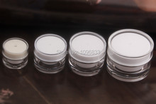 15g 15ml White Cosmetic Acrylic Jar, 15g Cosmetic Sample Jar, Empty Refillable Box, Acrylic Eye Cream Packing Jars, 30pcs/Lot 2024 - buy cheap