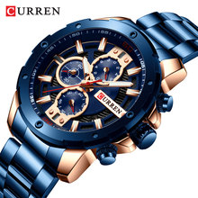 Curren relógios masculino moda esportiva relógio masculino banda de aço inoxidável relógio quartzo relógio cronógrafo militar à prova dwaterproof água 8336 2024 - compre barato