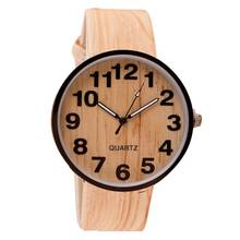 Timezone #401 Vintage Wooden Relojes Quartz Men Women Watches Casual Wooden Color Leather Strap Watch Wood Wrist watch 2024 - buy cheap