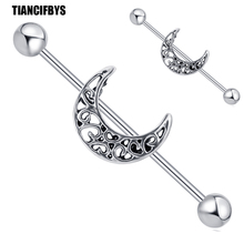 TIANCIFBYJS 14G Stainless Steel Long Industrial Barbell Earrings Stright Bar Cartilage Helix Tragus Piercing Body Jewelry 20pcs 2024 - buy cheap