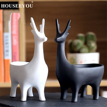 Nordic Creative Deer Shape Key Storage Figurines Home Decoration Crafts Figurines Miniatures Ornament Wedding Birthday Move Gift 2024 - buy cheap