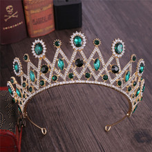 Tiaras y coronas de cristal Vintage para hombres y mujeres, adornos para el cabello, accesorios de boda para el cabello 2024 - compra barato