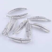 (35pcs/lot) 45mm x 11mm antique silver plated zinc alloy charm leaf charms for DIY bracelet & necklace XY160472 2024 - buy cheap