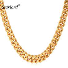Цепочка Starlord N838 Мужская, винтажное ожерелье золотистого цвета, модная цепь из кубинских звеньев, 6 мм, 55 см, 22 дюйма 2024 - купить недорого