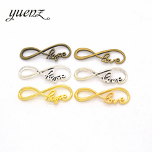 YuenZ 10pcs Antique Silver color  infinity hope love charms fit for Bracelets Necklace DIY Metal Jewelry Making 39*15mm B104 2024 - buy cheap