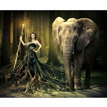 "Elefante & árvore mulheres" completo quadrado/redondo 5d diy pintura de diamante padrão bordado mosaico de resina adesivo de parede ponto cruz 3d 2024 - compre barato