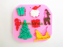 Mom&Pea 0343 Free Shipping Christmas Related Silicone Mold Cake Decoration Fondant Cake 3D Mold Food Grade Silicone Mould 2024 - buy cheap