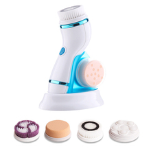Masajeador Facial eléctrico ultrasónico 4 en 1, dispositivo de limpieza de poros, recargable, cepillo para el cuidado de la piel 2024 - compra barato