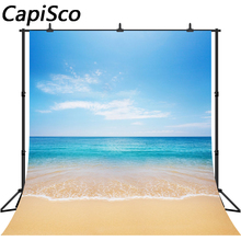 Capisco Cloudy Blue Sky Sea Beach Scenic Summer Holiday Photography Backgrounds Custom Photographic Backdrops For Photo Studio 2024 - buy cheap