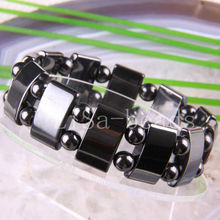 Frete grátis pulseira de hematita magnética preta estilosa bracelete de cura de hematita 7 "1 peça h395 2024 - compre barato