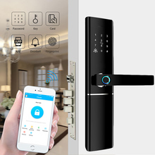 Biométrico de impressão digital fechadura da porta segurança eletrônica inteligente bluetooth app wifi senha ic cartão botão chave fechaduras 2024 - compre barato