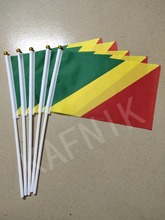 KAFNIK ,10/20/50/100pcs  The Republic of Congo National Hand Flag 14*21cm hand flag decorative, free shipping 2024 - buy cheap