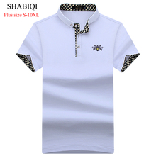 SHABIQI-Polo de manga corta para hombre, Camiseta ajustada de algodón, informal, de negocios, marca de lujo, talla S-10XL, verano, 2021 2024 - compra barato