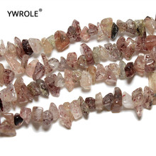 Wholesale 5-8mm Gravel Shape Strawberry Quartz Natural Stone Beads For Jewelry Making DIY Bracelet Necklace Strand 34'' Material 2024 - buy cheap