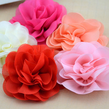 Nishine 3.2" 50pcs/lot Chiffon Rose Flowers Flat Back Used for Kids Adult Headband Hair Clips Diy Headwear Hair Accessories 2024 - buy cheap