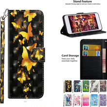 Capa de luxo para pocophone f1 capa de couro tipo carteira, com padrão 3d colorido, para xiaomi pocophone f1 2024 - compre barato