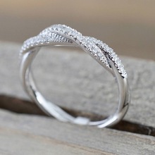 IPARAM Pattern Twisted Rope Hemp Flowers Ring  Gold Silver Color Micro Cubic Zirconia Tail Ring Fashion Women's Jewelry 2024 - купить недорого