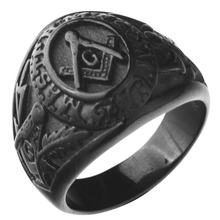 Master Mason Freemason Men's black Free Mason Stainless Steel Masonic Ring 2024 - buy cheap
