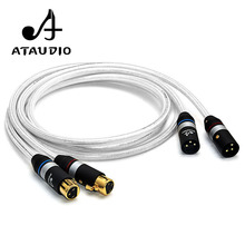 Ataudio-cabo de áudio hifi xlr, 2 xlr macho para fêmea, prata e cobre, de alta qualidade 2024 - compre barato