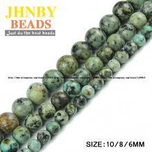 JHNBY African green turquoiser Natural Stone Round Loose beads 6/8/10MM for Jewelry bracelets necklace accessories making DIY 2024 - buy cheap