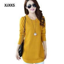XJXKS New 2022 Autumn Winter Sweater Plus Size Korean Style Loose Long Pullover Sweater Knitted Wool Vetement Femme 2024 - buy cheap