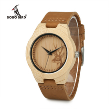 BOBO BIRD Женские бамбуковые деревянные часы с гравировкой головы оленя, дизайнерские кварцевые наручные часы, horloges vrouwen 2024 - купить недорого
