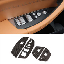 Carbon Fiber Color Window Glass Lifting Buttons Frame 4pcs For BMW X3 G01 G08 2018 LHD Car Door Armrest Panel Cover Trim 2024 - buy cheap