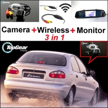 3 в 1 специальная камера заднего вида + беспроводной приемник + монитор зеркала, легкая самостоятельная парковочная система для Daewoo ZAZ Lanos Sens 2024 - купить недорого