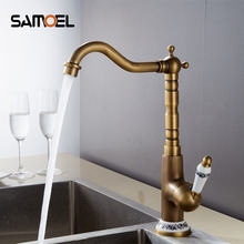 High Quality Antique Brass Finished faucet Mixer Taps Deck Mounted Luxury Appearance with porcelain  torneira banheiro AF1070 2024 - buy cheap