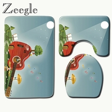 Zeegle-Juego de alfombrillas de baño con patrones geométricos, alfombra antideslizante para suelo de la ducha, 3 unidades 2024 - compra barato
