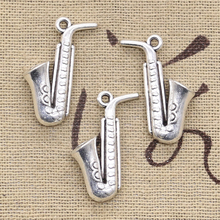 10pcs Charms Horn Saxophone 26x21mm Antique Bronze Silver Color Pendants Making DIY Handmade Tibetan Bronze Silver Color Jewelry 2024 - buy cheap