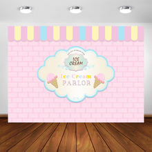 Ice Cream Backdrop for Photography Ice Cream Parlor Birthday Party Background Decorations Ice Cream Party Kid Photocall Booth 2024 - buy cheap