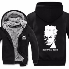 One Piece Roronoa Zoro Hoodies Men Warm Liner Mans Jacket Winter Pullover Unisex Cartoon Anime Sweatshirt 2024 - buy cheap