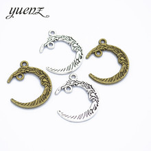 YuenZ-10 Uds. De dijes de Luna de Metal, joyería artesanal, accesorios hechos a mano, dijes, 26x21mm, L611 2024 - compra barato