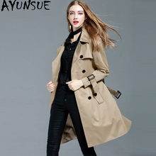 AYUNSUE Женская ветровка модное весеннее пальто для женщин Корейское длинное пальто женские ветровки Abrigo Mujer 1080 2024 - купить недорого