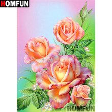 Homfun quadrado completo/broca redonda 5d diy pintura diamante "flor paisagem" bordado ponto cruz 3d decoração da sua casa a10679 2024 - compre barato