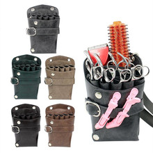 6 Color professional hair scissors Leather case Waist Belt barber packet Salon Holster Pouch hairdressing scissors kit tools bag 2024 - buy cheap