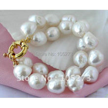 2Rows 10-15MM White Color Baroque Shaper Freshwater Cultured Pearl Bracelet Beautiful Style Women's Jewellery Hot Sale FN1884 2024 - buy cheap