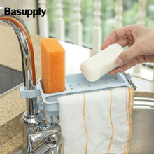 Basupply 1Pc Kitchen Faucet Sponge Rack with Towel Holder Soap Box Organizer Hanging Drain Shelf Bahroom Faucet Accessories 2024 - buy cheap