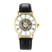 Fashion Luxury men Leather Watch Hollow Dial Analog Quartz Wrist Watch relogio masculino erkek kol saati reloj hombre clock male 2024 - buy cheap
