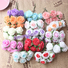3CM Artificial Floral Foam PE Mini Roses Bud Bouquet,Wire Stem,Flower Garland,Wreath For hair,scrapbooking,Wedding Decorations 2024 - buy cheap
