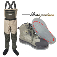 Waders Fly Fishing Shoes Nails Felt Sole & Pants Clothes Waterproof Hunting Suit Overall Wading Upstream Boots Leaking Water 2024 - buy cheap