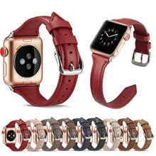 Retro Pulseira de Relógio Para Apple Série Faixa de Relógio 1 2 3 4 44 5 Mulheres Pulseira de Couro Genuíno para iWatch /40mm 42/38mm Pulseira 2024 - compre barato