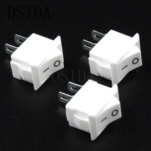 10PCS KCD11 Perforate 2pin ON-OFF 3A 250V 10*15MM small boat rocker switch 10x15 power switch white New 2024 - buy cheap