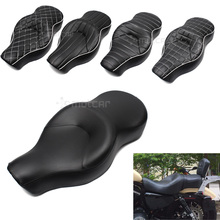 for Harley XL883 XL1200 N Sportster 05-13 Motorcycle Black Daimend Solo Leather+Soft Foam Style Rear Pillion Low-Pro Retro Seat 2024 - buy cheap